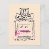 Parfüm Flasche Mode Aquarell Illustration Postkarte (Vorderseite)