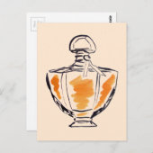 Parfüm Flasche Mode Aquarell Illustration Postkarte (Vorne/Hinten)