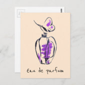 Parfüm Flasche Mode Eau de parfum Illustration Postkarte (Vorne/Hinten)