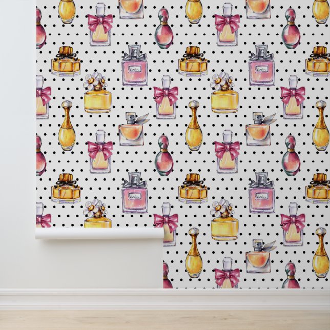 Parfum Flasche Muster Tapete (Anwendung)