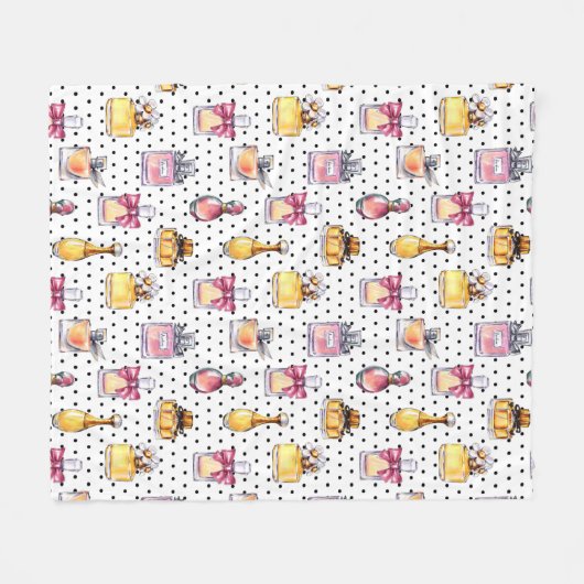 Parfum Flaschen-Muster Fleecedecke (Vorderseite (Horizontal))