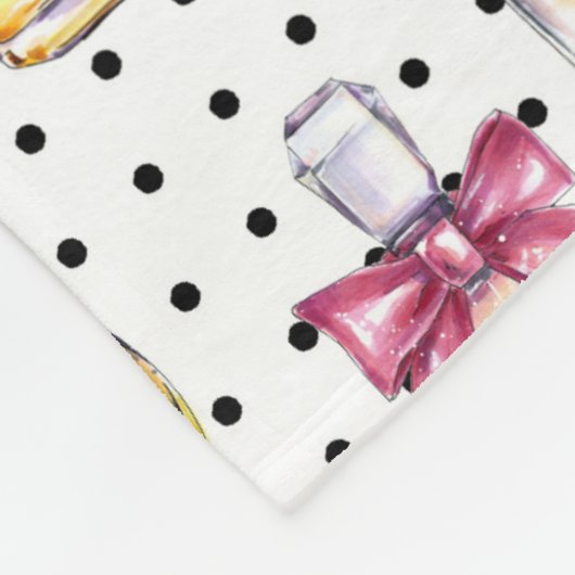 Parfum Flaschen-Muster Fleecedecke (Ecke)