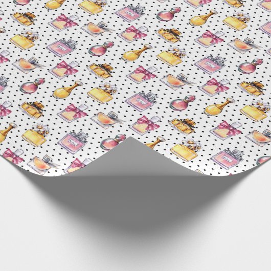 Parfum Flaschen-Muster Geschenkpapier (Ecke)