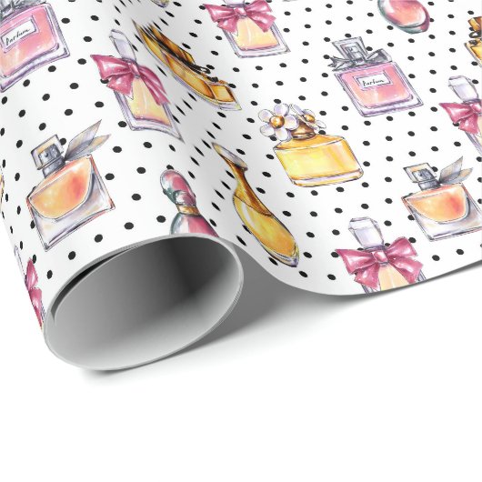 Parfum Flaschen-Muster Geschenkpapier (Rolleneckpunkt)