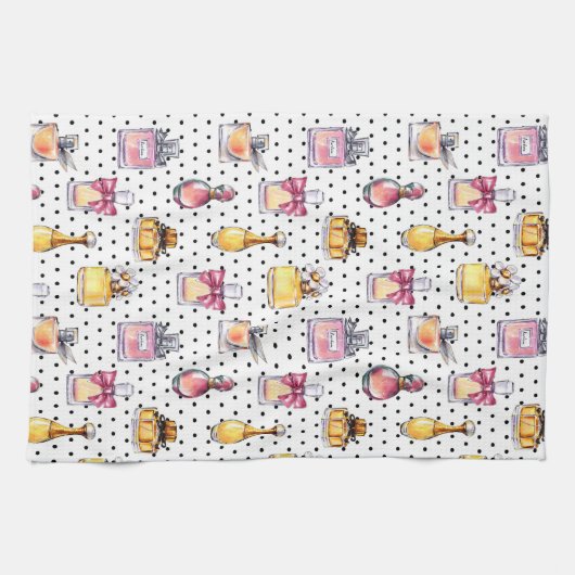 Parfum Flaschen-Muster Geschirrtuch (Horizontal)