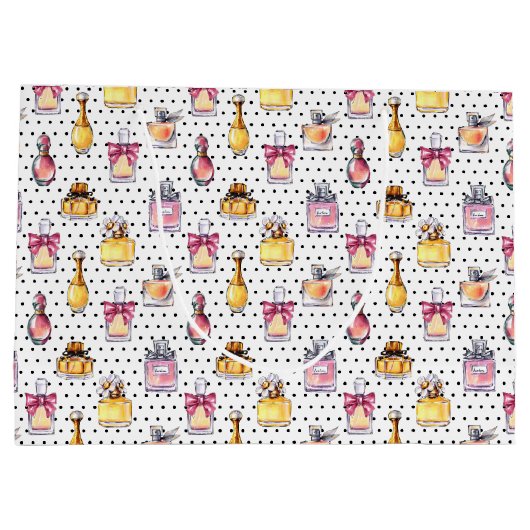 Parfum Flaschen-Muster Große Geschenktüte (Rückseite)