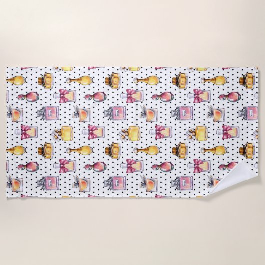 Parfum Flaschen-Muster Strandtuch (Vorderseite)