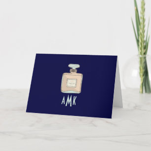 Parfum Flaschenabbildung mit Monogramm-Initialen Dankeskarte