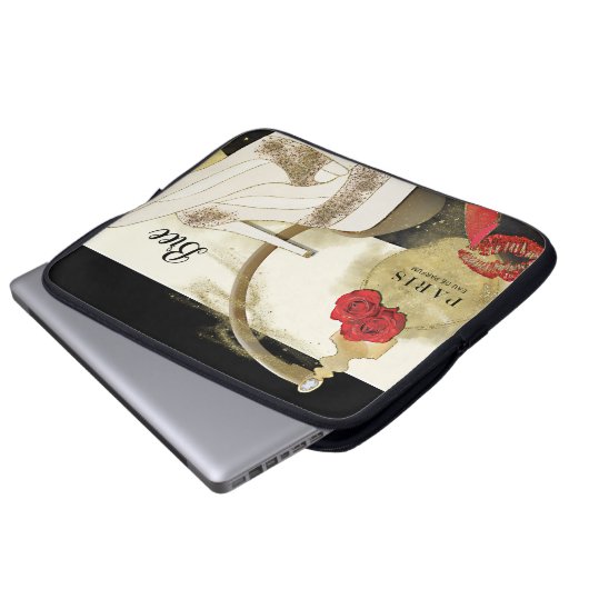 Parfum Parfum Parfüm Rose Heelse & Lipstick Laptopschutzhülle (Vorne Knopf)