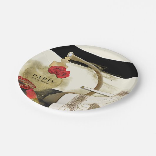 Parfum Parfum Parfüm Rose Heelse & Lipstick Pappteller (Schrägansicht)