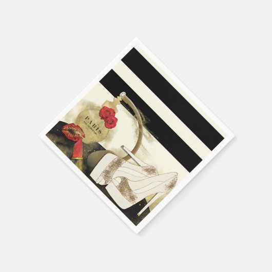 Parfum Parfum Parfüm Rose Heelse & Lipstick Serviette (Ecke)