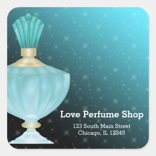 Parfüm Quadratischer Aufkleber (Vorderseite)
