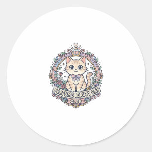 Parfüm Schönheit Katze Süße Katze T-Shirt Design - Runder Aufkleber