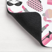 Parfüm schürzt Sonnenbrille u. Lippenstift Mousepad (Ecke)