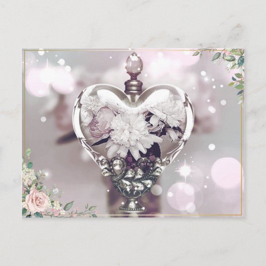 Parfüm- und Peoniepostkarte Postkarte (Vorderseite)