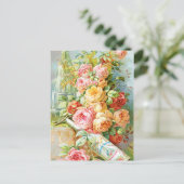 Parfümanzeige mit Rose Postkarte (Stehend Vorderseite)