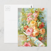 Parfümanzeige mit Rose Postkarte (Vorne/Hinten)