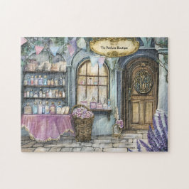 Parfümerie Schaufenster Vintage Flaschen & Blumen Puzzle