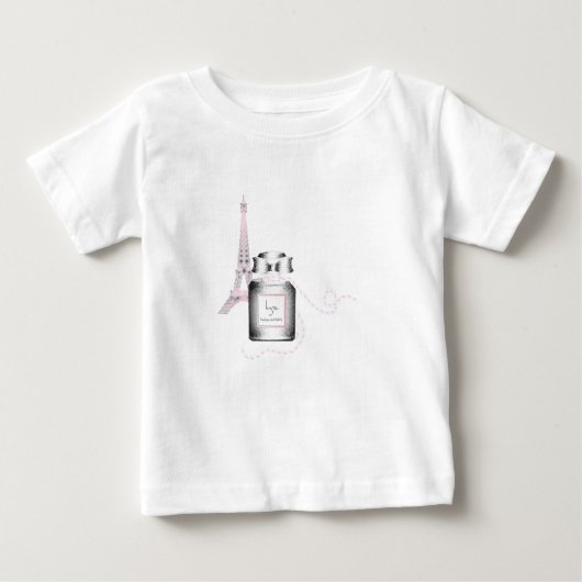 Parfumflasche mit Eiffelturm und Rope Baby Baby T-shirt (Vorderseite)