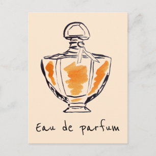 Parfümflasche Mode Wasserfarbe Eau de Parfum Postkarte