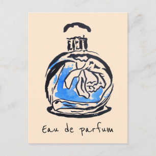 Parfümflasche Mode Wasserfarbe Eau de Parfum Postkarte