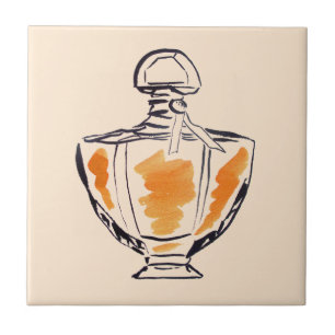 Parfümflasche Mode Wasserfarben-Illustration Fliese