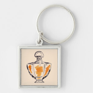 Parfümflasche Mode Wasserfarben-Illustration Schlüsselanhänger