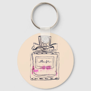 Parfümflasche Mode Wasserfarben-Illustration Schlüsselanhänger