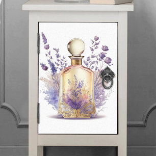 Parfümflasche und herrliches Lavendelspray Blume Seidenpapier