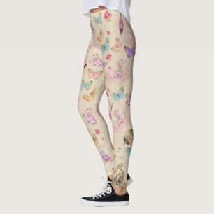 Parfümflaschen, Blume, Schmetterlinge, Aquarell Leggings