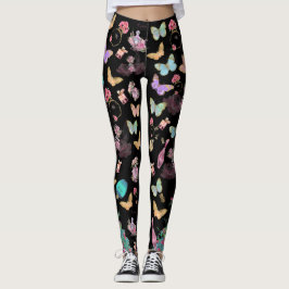 Parfümflaschen, Blume, Schmetterlinge, Wasserfarbe Leggings