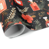 Parfümflaschen Chic Weihnachtsdesign Geschenkpapier (Rolleneckpunkt)