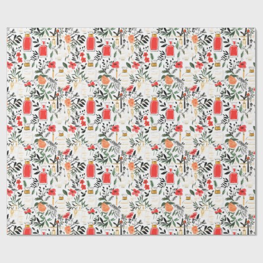 Parfümflaschen Chic Weihnachtsgeschmack Geschenkpapier (Flach)