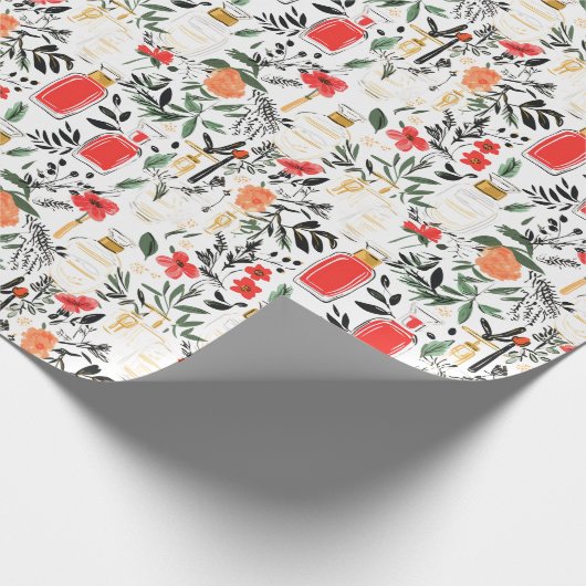 Parfümflaschen Chic Weihnachtsgeschmack Geschenkpapier (Ecke)