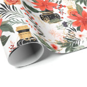 Parfümflaschen Chic Weihnachtsmuster Geschenkpapier (Rolleneckpunkt)