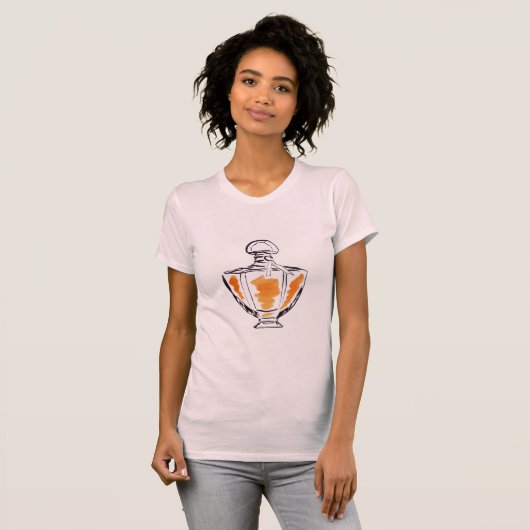 Parfümflaschen-Mode-Wasserfarbeillustration T-Shirt (Vorne ganz)