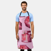 Parfümflaschen, rosa Hintergrund, flach Schürze (Getragen)