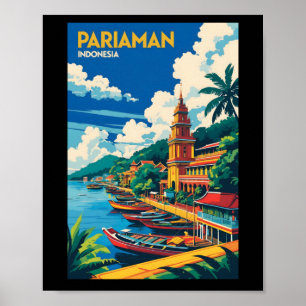 Pariaman Indonesien Vintage-Reise-Tourismus-Aufkle Poster