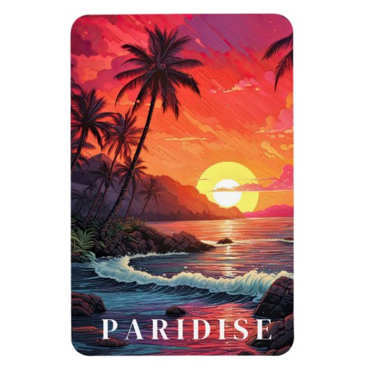 Paridise Tropical Beach Magnet (Vertikal)