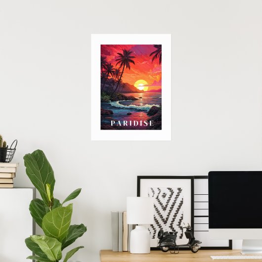 Paridise Tropical Beach Poster (Heimbüro)