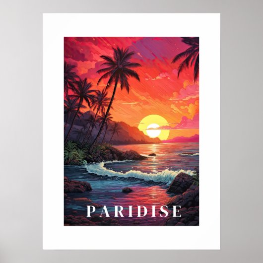 Paridise Tropical Beach Poster (Vorne)