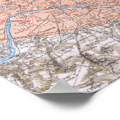 Parijs, frankrijk, antieke kaart 1895 poster (Ecke)