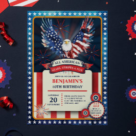 Pariotic All American Eagle Birthday Party Einladung
