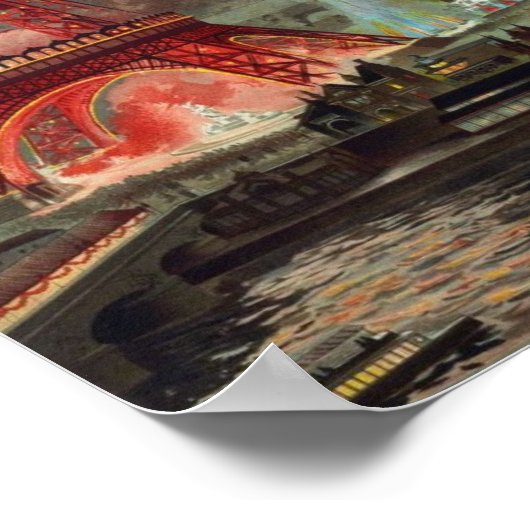 Paris 1889 - Hochschule Eiffelturm Poster (Ecke)