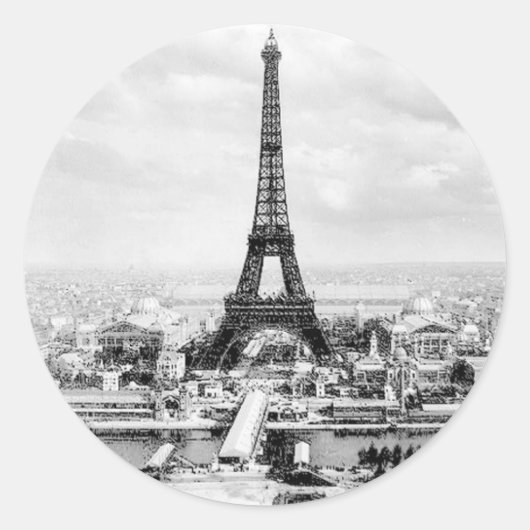 Paris 1889 runder aufkleber (Vorderseite)