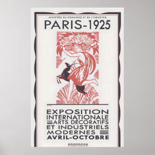 Paris 1925 Art Deco Ausstellungsposter gerahmt ode Poster