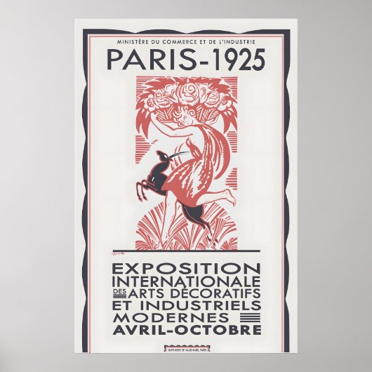 Paris 1925 Art Deco Ausstellungsposter gerahmt ode Poster (Vorne)