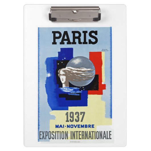 Paris 1937 ~ Exposition Internationale Klemmbrett (Vorderseite)