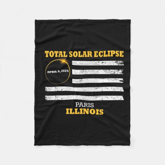 Paris 2024 Solar Eclipse 2024 040824 Eclipse Fleecedecke (Vorderseite)