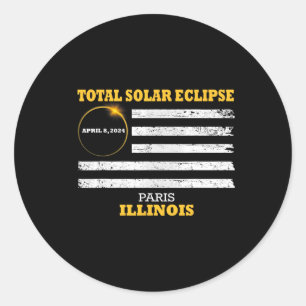 Paris 2024 Solar Eclipse 2024 040824 Eclipse Runder Aufkleber